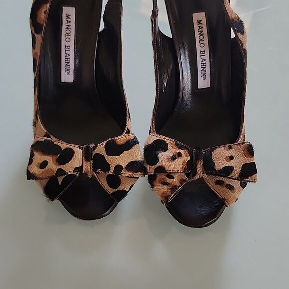 Manolo Blahnik Calf Hair Animal Print Heels - Picture 9 of 11